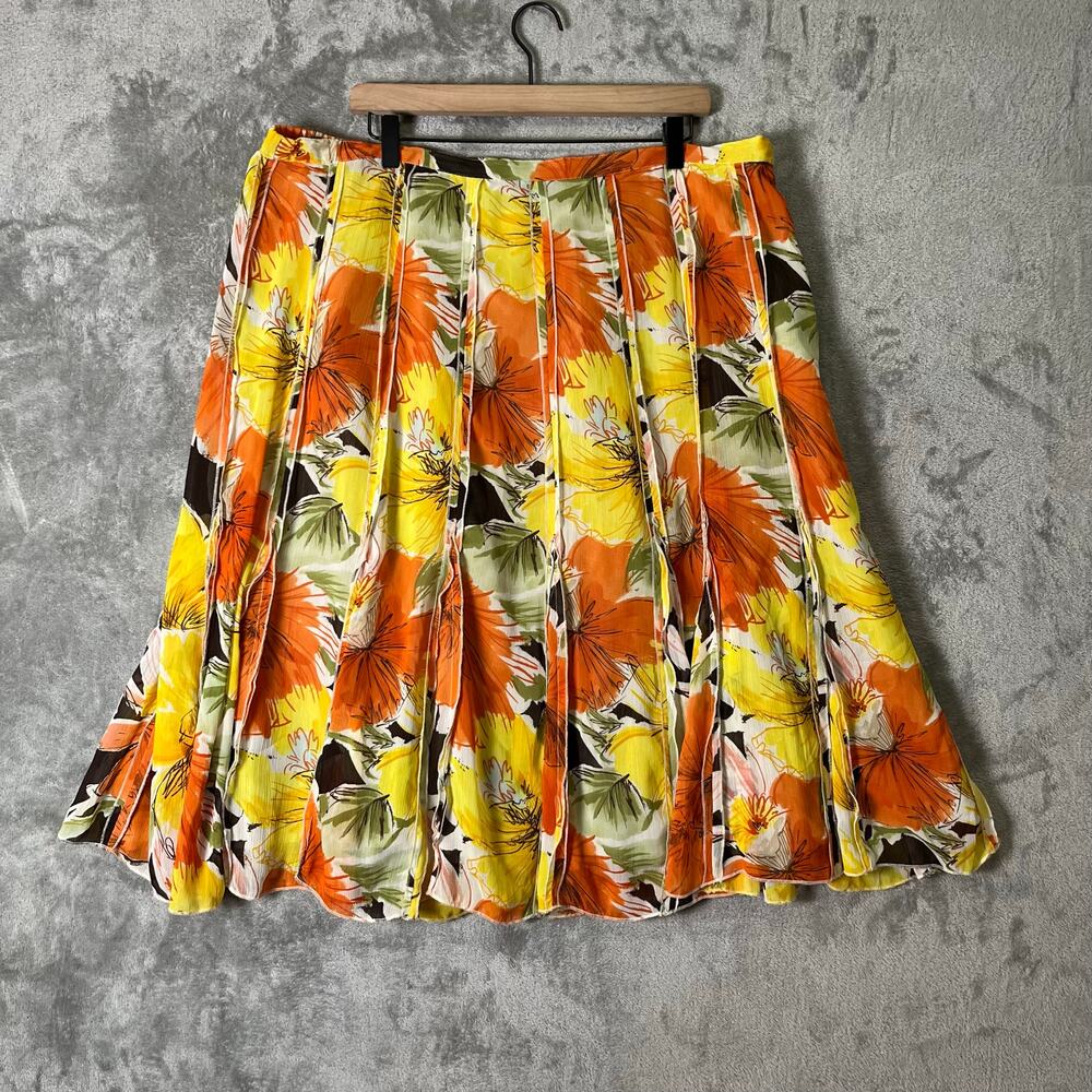 Vintage Boho Indie Floral Pleated Skirt Retro Bohemian‎ Festival Cottagecore 2X